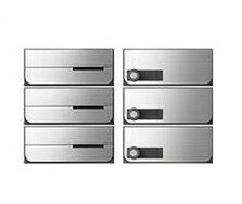 【3戸用】ナスタ 集合郵便受箱(ヨコ型)D-ALL KS-MB3402PU-3LK-S 両側防滴型 W360×H100 前入後出･上開き 可変ダイヤル錠 ステンレスヘアライン