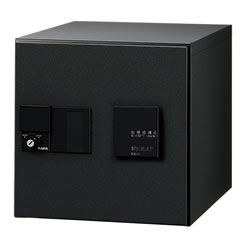 【捺印付】ナスタ デリバリーボックス(メカ式) D-ALL プッシュボタン錠 前入前出 ブラック KS-TLJ360-F360N-BK ※受注生産品｜環境生活