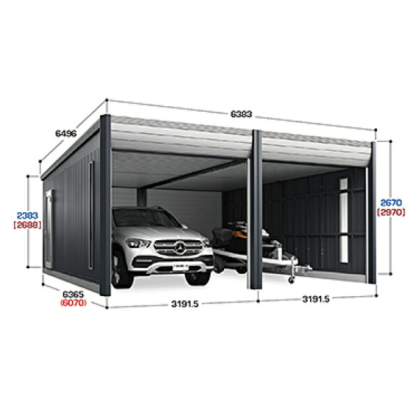 楽天市場 イナバガレージ アルシア Dr 3162jpb 2 Typeb 一般型 ジャンボ 2連棟 送料別途 環境生活