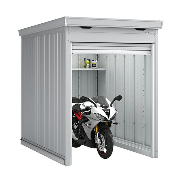 イナバ物置 バイクガレージ バイク保管庫 FM-1826HD 土間タイプ 多雪型 ハイルーフ クールシルバー色 [製品5年保証]