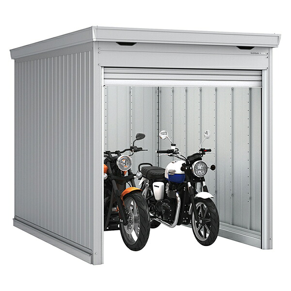 イナバ物置 バイクガレージ バイク保管庫 FM-2230HD 土間タイプ 多雪型 ハイルーフ クールシルバー色 [製品5年保証]