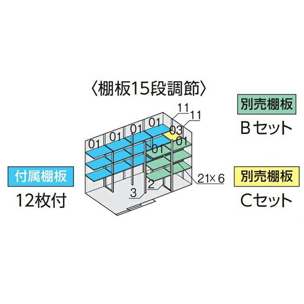 イナバ物置 フォルタ FS-3618H用オプション 別売棚Bセット 18,563円