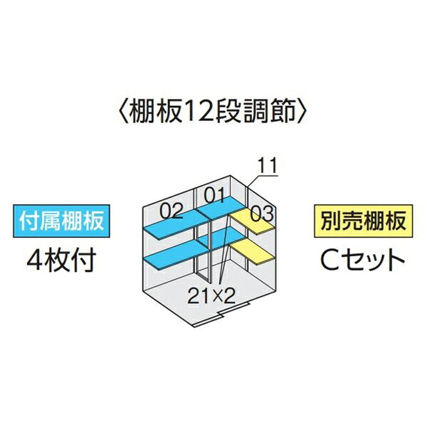 イナバ物置 フォルタ FS-2214S用オプション 別売棚Cセット