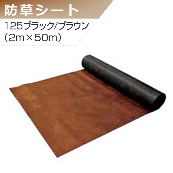 プランテックス 防草シート 125ブラック/ブラウン 2m&times;50m グリーンフィールド 除草 個人宅配送不可｜環境生活