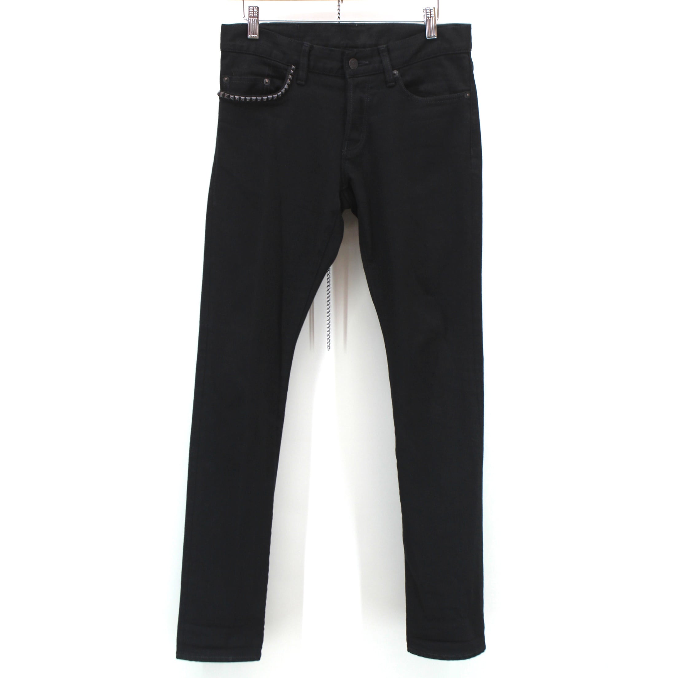 【中古】HYSTERIC GLAMOUR ヒステリックグラマー スタッズスキニーパンツ 0241AP20 W30 ブラック