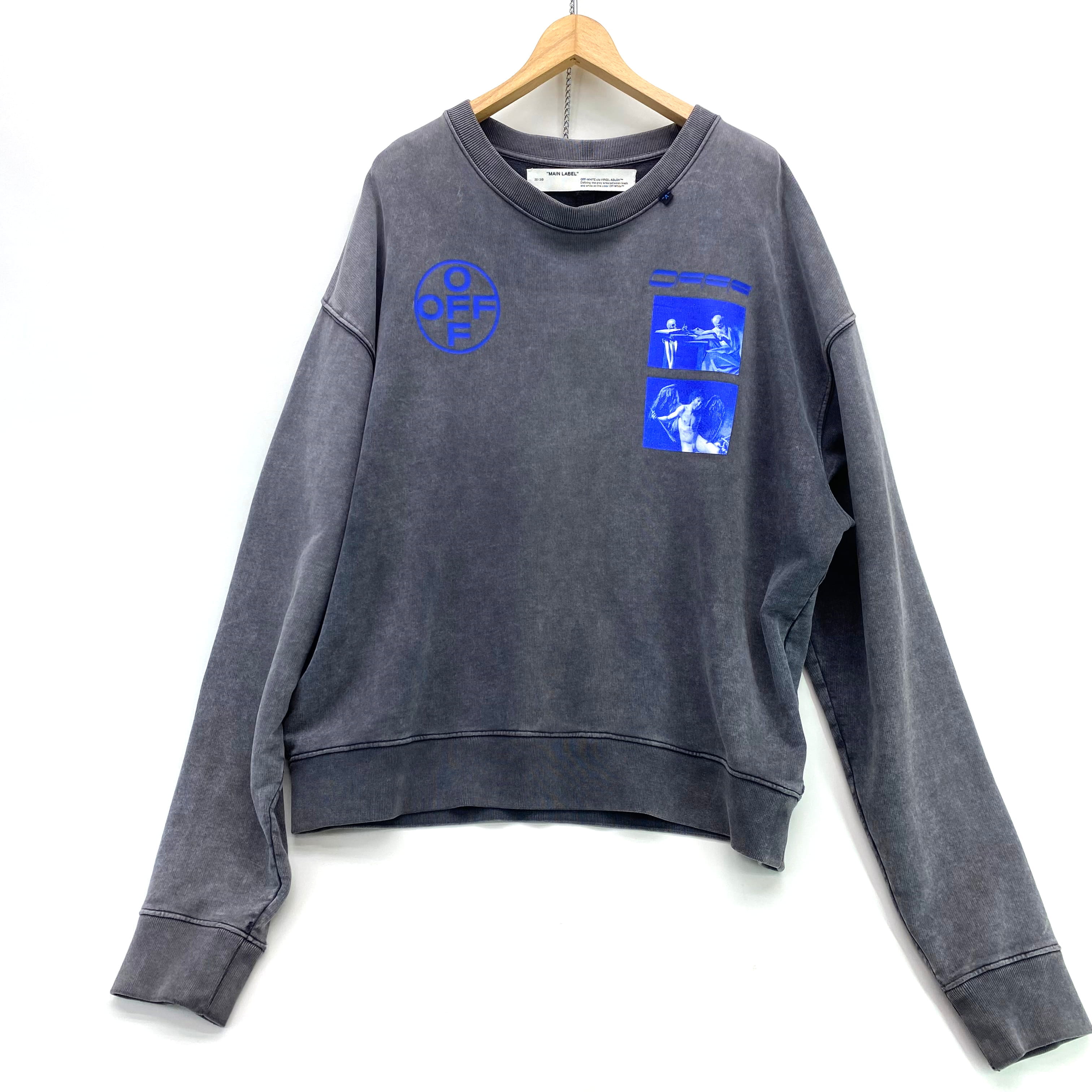 【中古】OFF-WHITE オフホワイト 19AW カラバッジオプリント スウェット トレーナー XL
