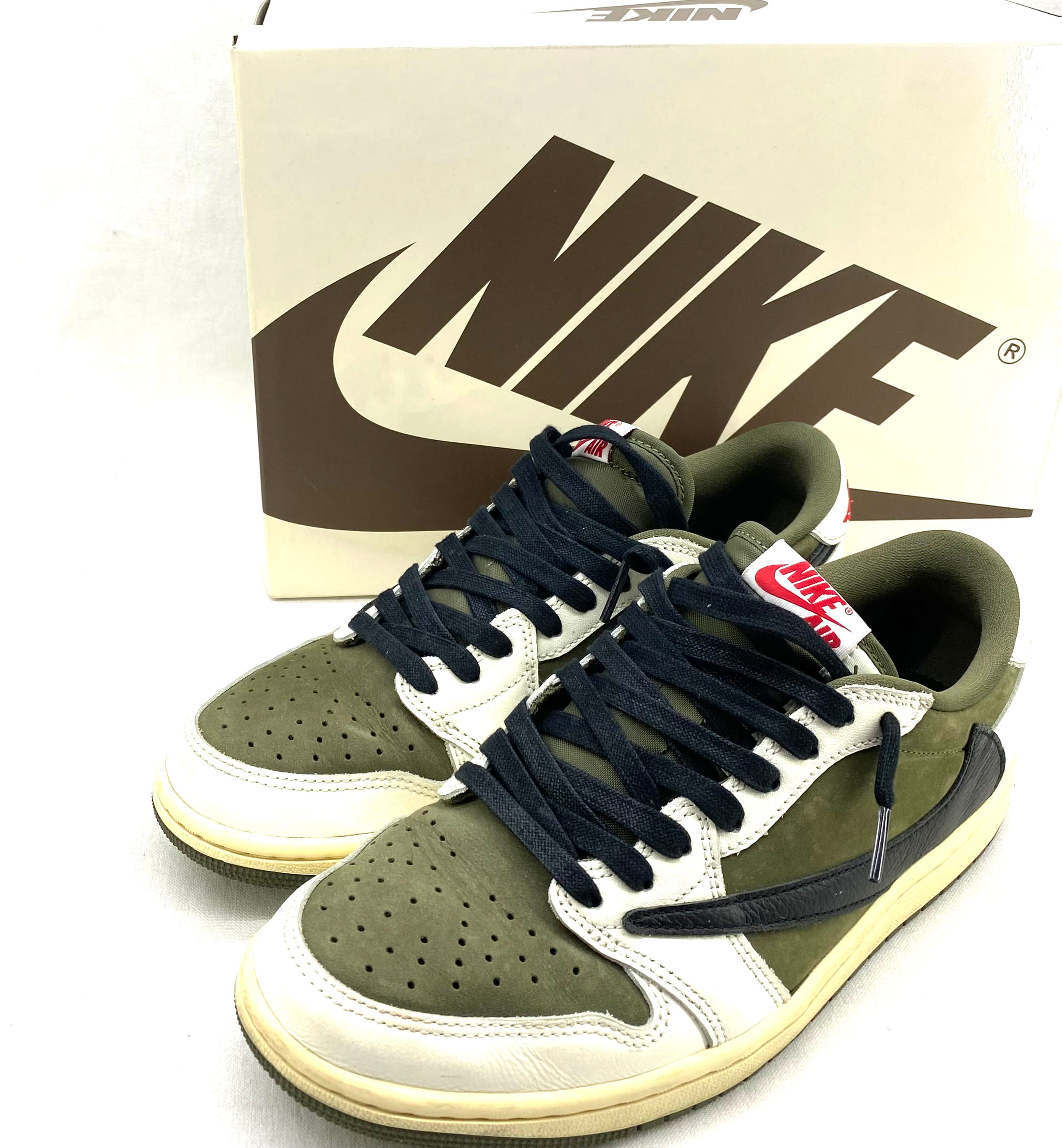 【中古】NIKE Travis Scott ナイキ トラヴィス AIR JORDAN1 LOW AJ1 DM7866-200 26糎 フェイクバスター位置づける済み 靴-メンズ靴-スニーカー