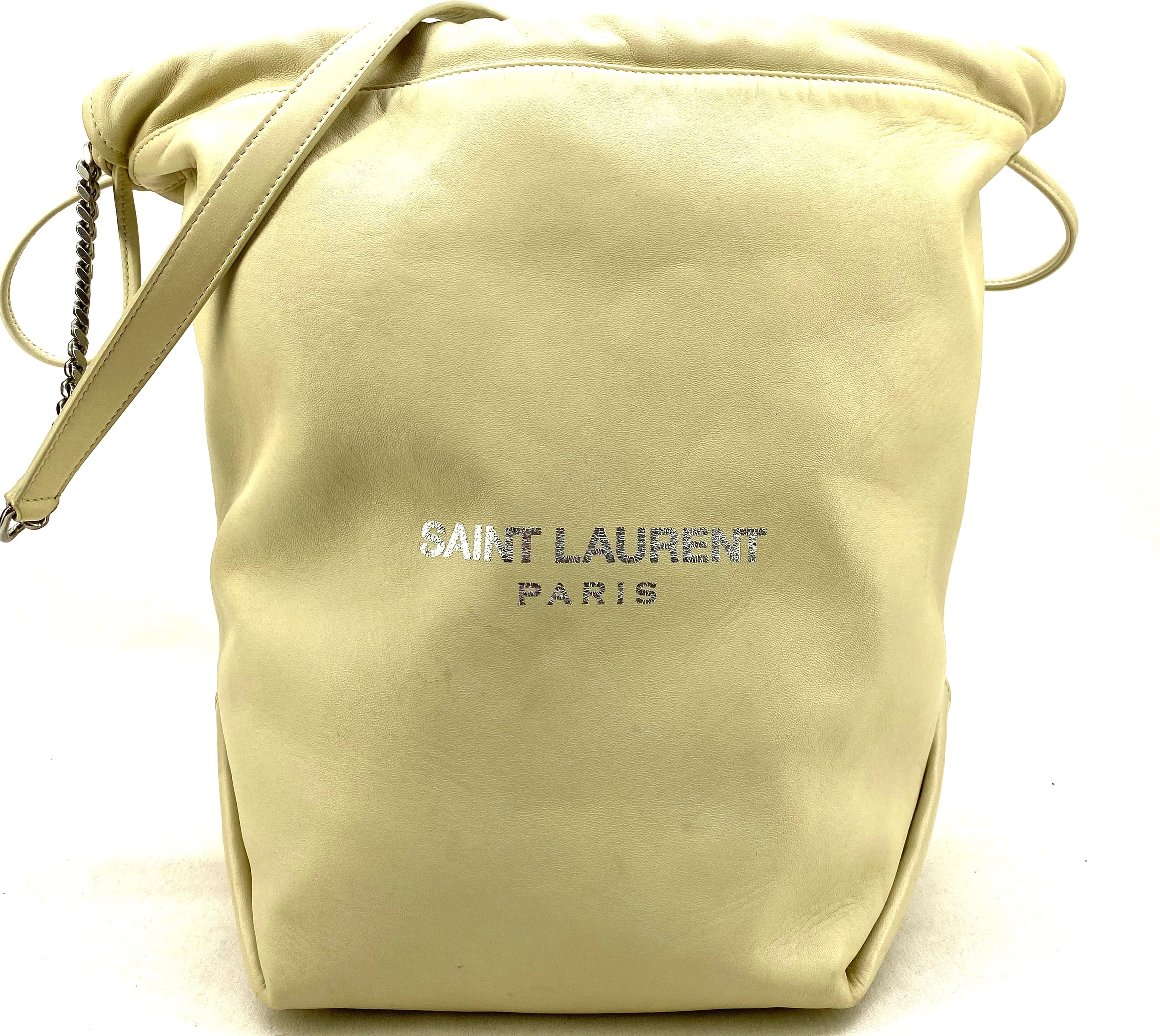 【中古】SAINT LAURENT PARIS サンローラン テディ 井戸釣瓶 合切袋 壱肩部 チェーン店