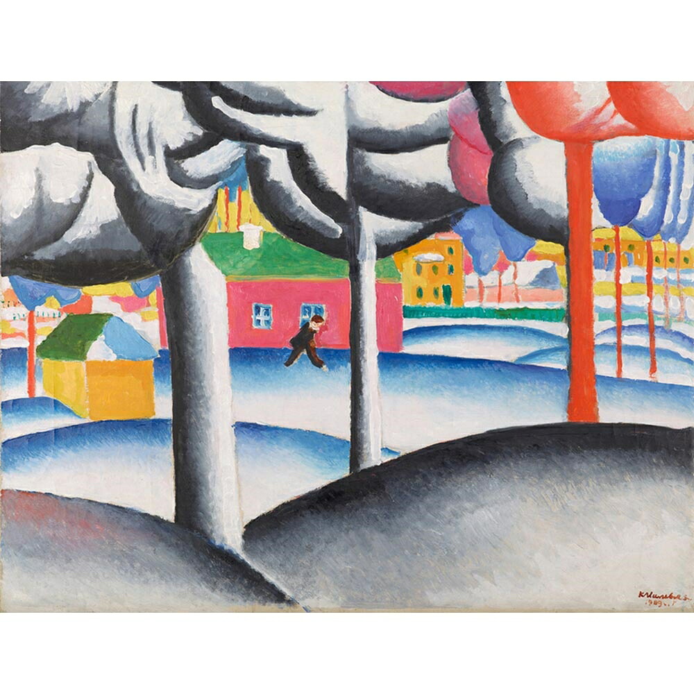 冬の風景 【15号】 カジミール・マレーヴィチ 【 額縁が選べる 額入り 複製画 絵画 】|マスクのエコワン