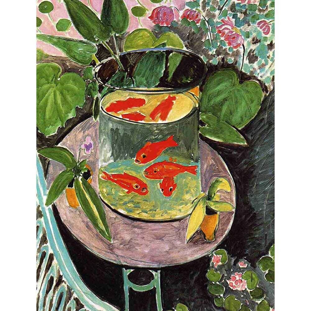 アンリ・マティス、金魚、額装付 アンリ マティス「金魚」額縁4色選択可能 作品証明書 展示用フック