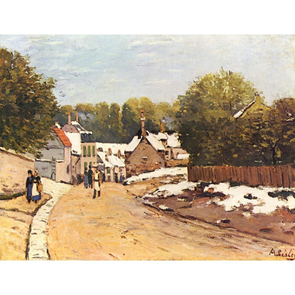 楽天市場】シスレー 絵画 ルーヴシェンヌの雪 F6号 送料無料 【複製