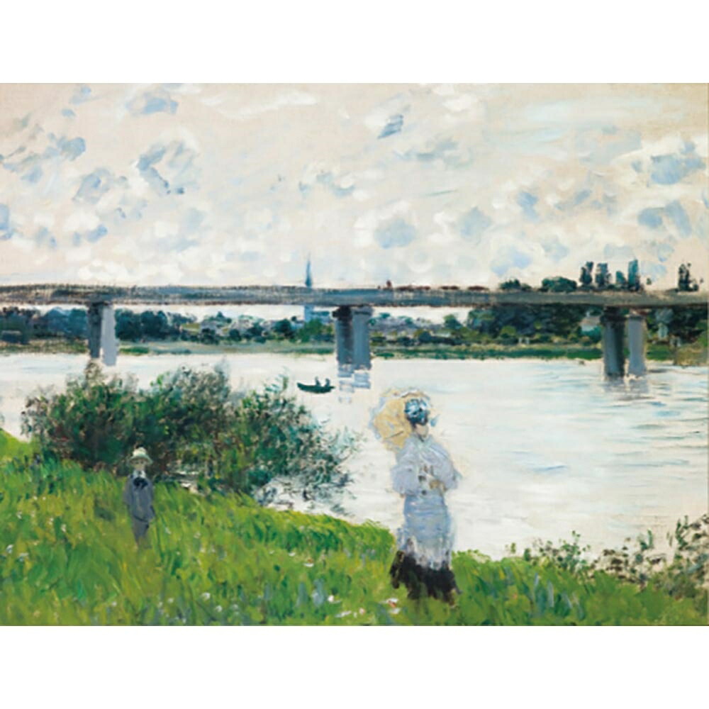 アルジャントゥイユの鉄橋と散歩 【15号】 クロード・モネ 【 額縁が選べる 額入り 複製画 絵画 】|マスクのエコワン