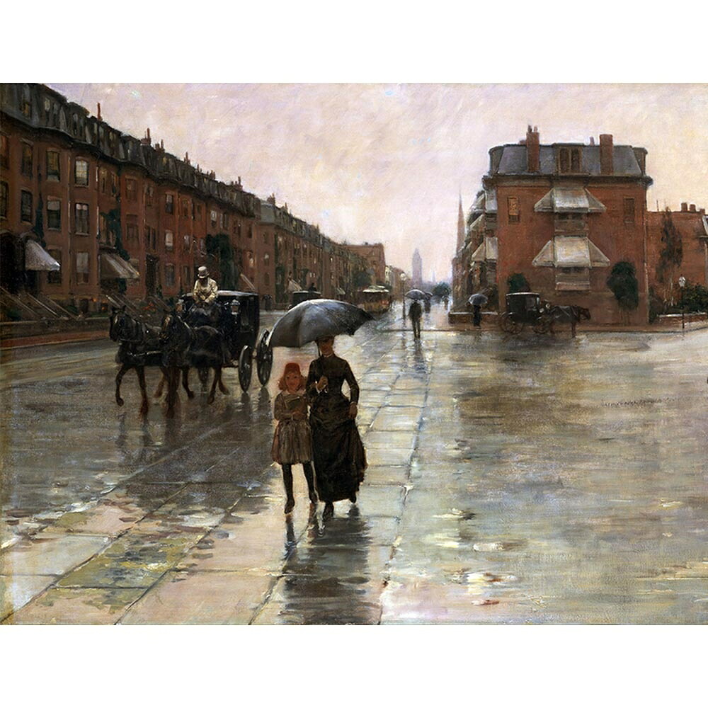 雨の日のボストン 【15号】 チャイルド・ハッサム 【 額縁が選べる 額入り 複製画 絵画 】｜マスクのエコワン