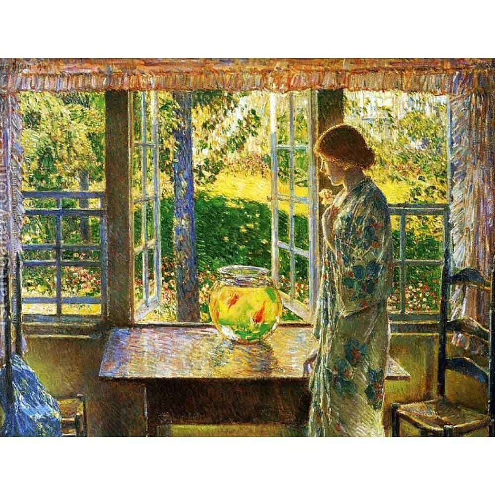 The Goldfish Window 【15号】 チャイルド・ハッサム 【 額縁が選べる 額入り 複製画 絵画 】|マスクのエコワン