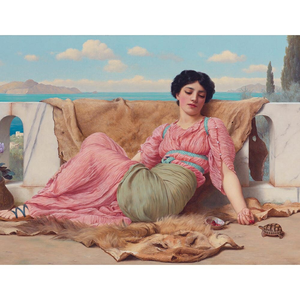 The Quiet Pet 【15号】 ジョン・ウィリアム・ゴッドワード 【 額縁が選べる 額入り 複製画 絵画 】｜マスクのエコワン 42,570円