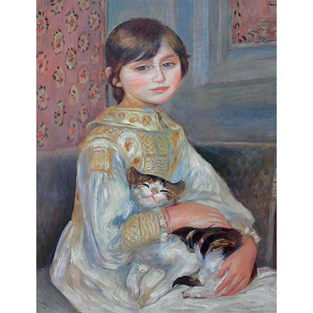 楽天市場】ルノワール「猫を抱く女性」4号 立体複製名画 美術品