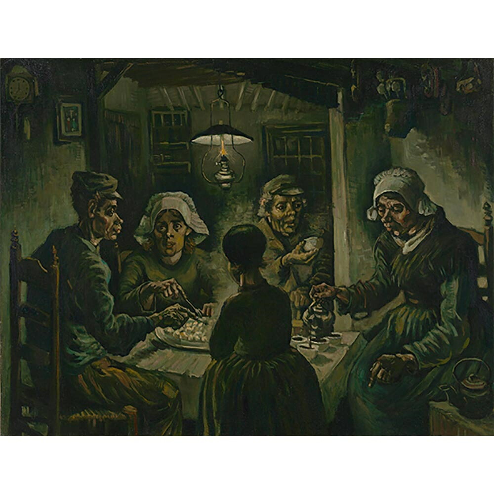 ジャガイモを食べる人々 【15号】 フィンセント・ファン・ゴッホ 【 額縁が選べる 額入り 複製画 絵画 】|マスクのエコワン