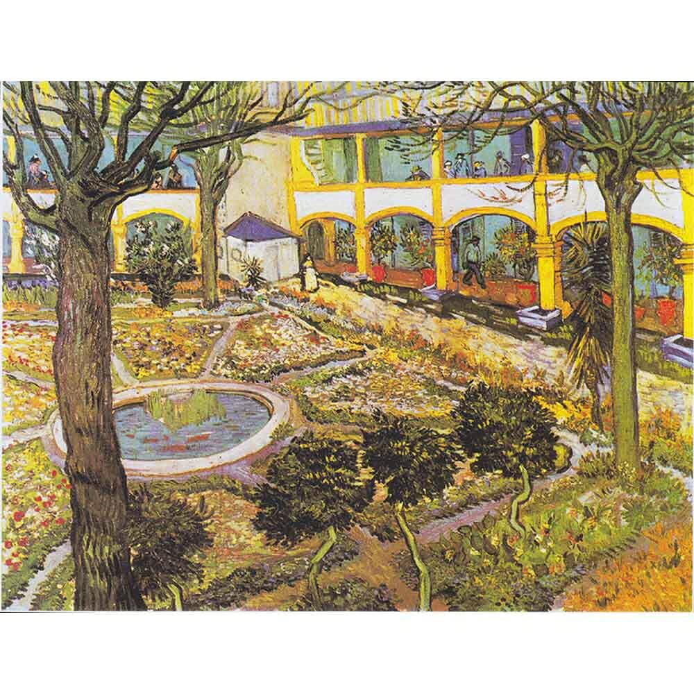 アルルの病院の中庭 【15号】 フィンセント・ファン・ゴッホ 【 額縁が選べる 額入り 複製画 絵画 】|マスクのエコワン