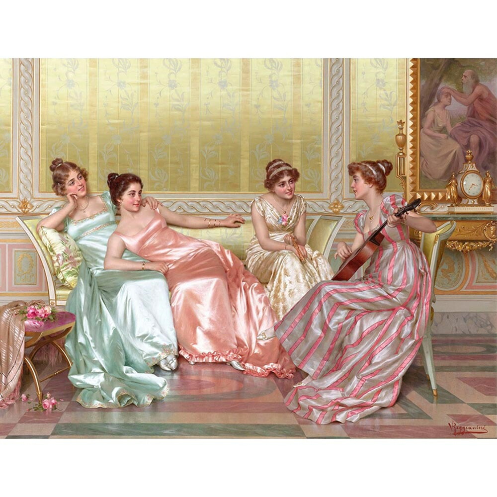 ジャン＝バティスト・カミーユ・コロー、【アトリエ】、希少な額装用画集より 朝、ニンフの踊り 【20号】 ジャン＝バティスト・カミーユ