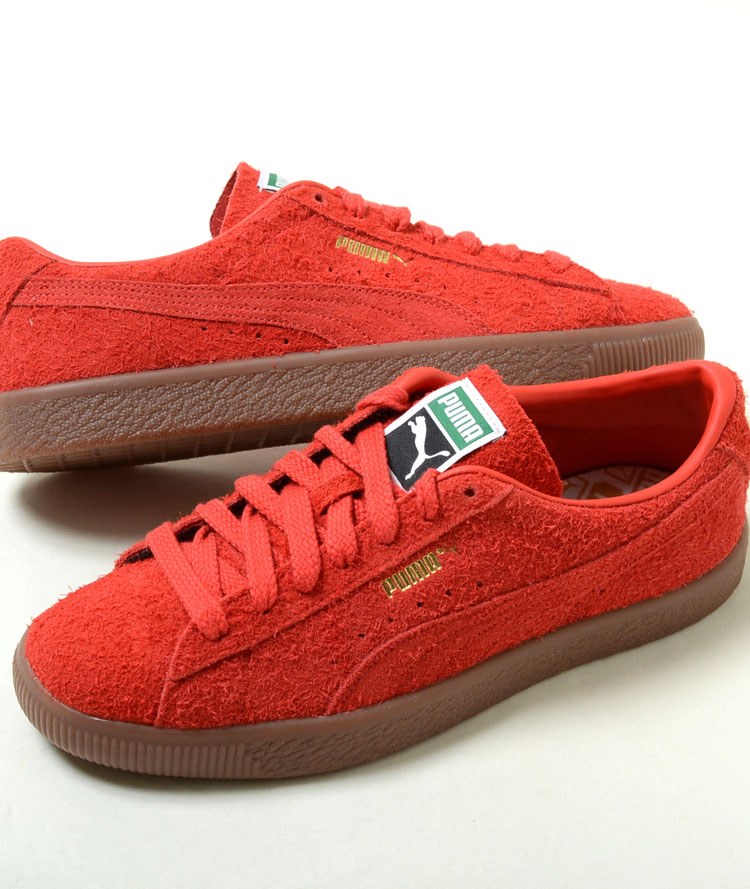 PUMA SUEDE VTG HAIRY SUEDE メンズ スニーカー レッド 385698-04