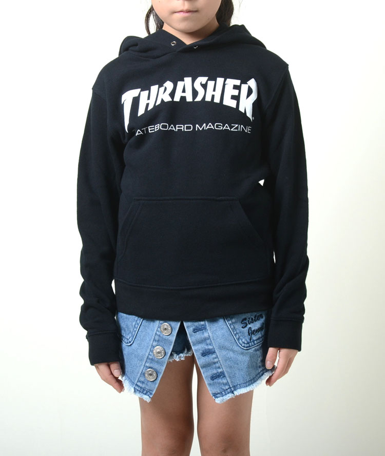 人気ブランドを 楽天市場 1 160 Thrasher Sweat Parka スラッシャー スウェット パーカー キッズ Kids 子供服 ブラック Thrasherロゴ 男の子 女の子 スケーター ストリート Honey ハニー メール便なら送料無料 Www Lexusoman Com