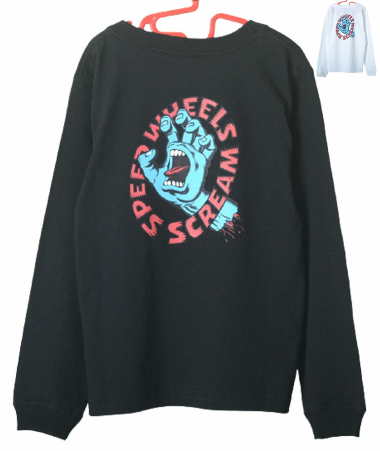 【120-160】SANTA CRUZ SCREMING HAND シャツ サンタクルーズ スクリーミング ハンド Tシャツ 長袖 kids 子供服 ブラック ロゴ 男の子 女の子 スケーター ストリート