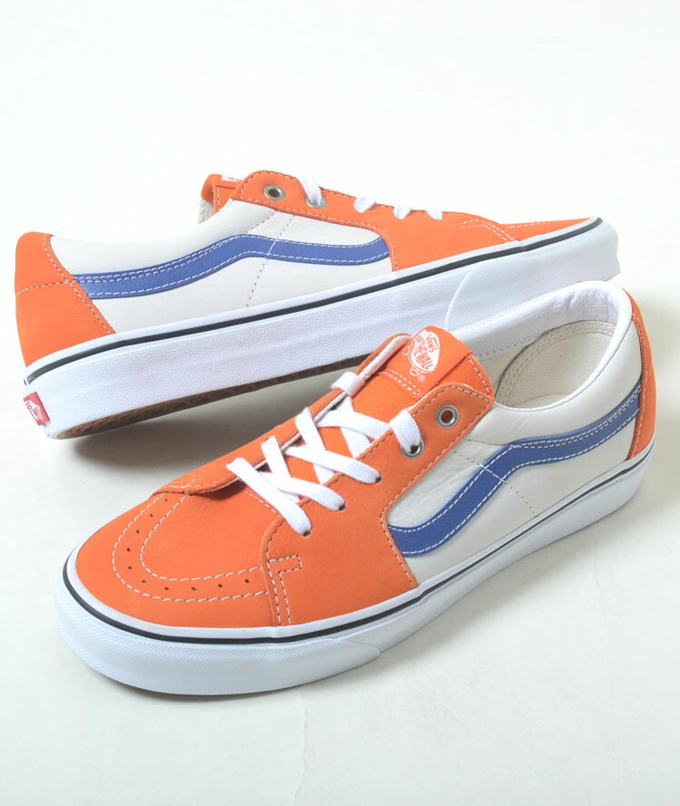 VANS SK8-LOW ヴァンズ バンズ 滑る オレンジ色×青碧  メンズ スニーカー vn0a4uuk2s2