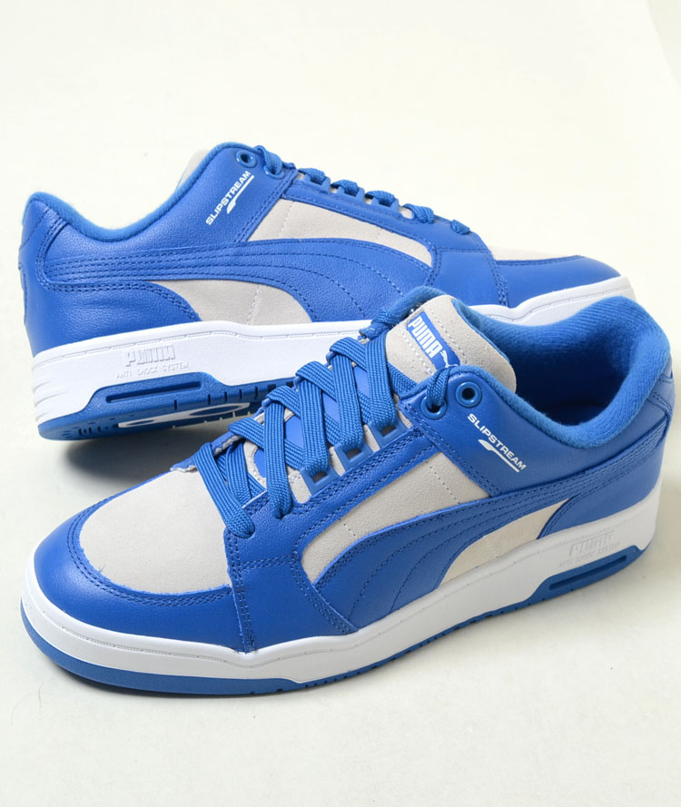 PUMA SLIPSTREAM LO RETRO TEAMS ピューマ 横すべり流れ ファースト レトロ 野球クラブ 青み×薄墨色 青 メンズ スニーカー 387207-03