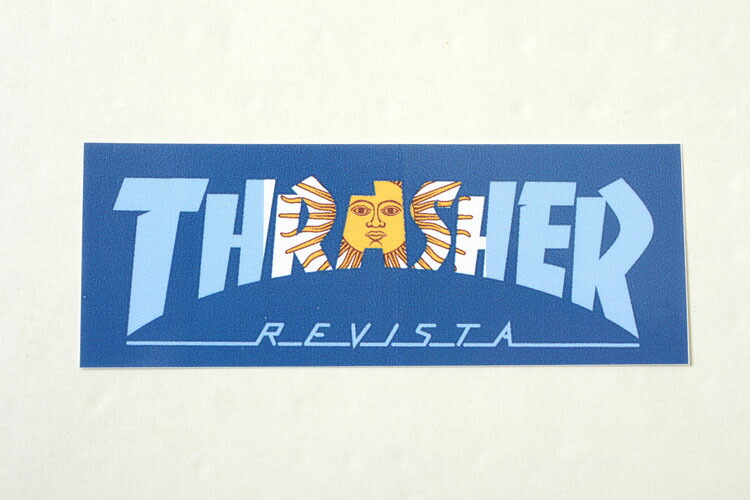 正規通販】 THRASHER STICKER スラッシャー ステッカー ブルー 青 whitesforracialequity.org