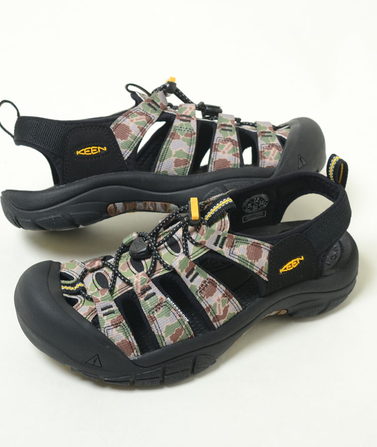 KEEN NEWPORT RETORO キーン ニューポート レトロ フィッシュアイ カモフラージュ マルチ 黒 メンズ サンダル スニーカー 1027450