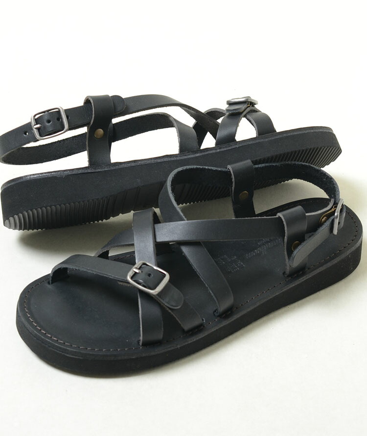 Organic handloom GAYA オーガニック ハンドルーム ブラック 黒 メンズ ストラップ シューズ サンダル h001009m