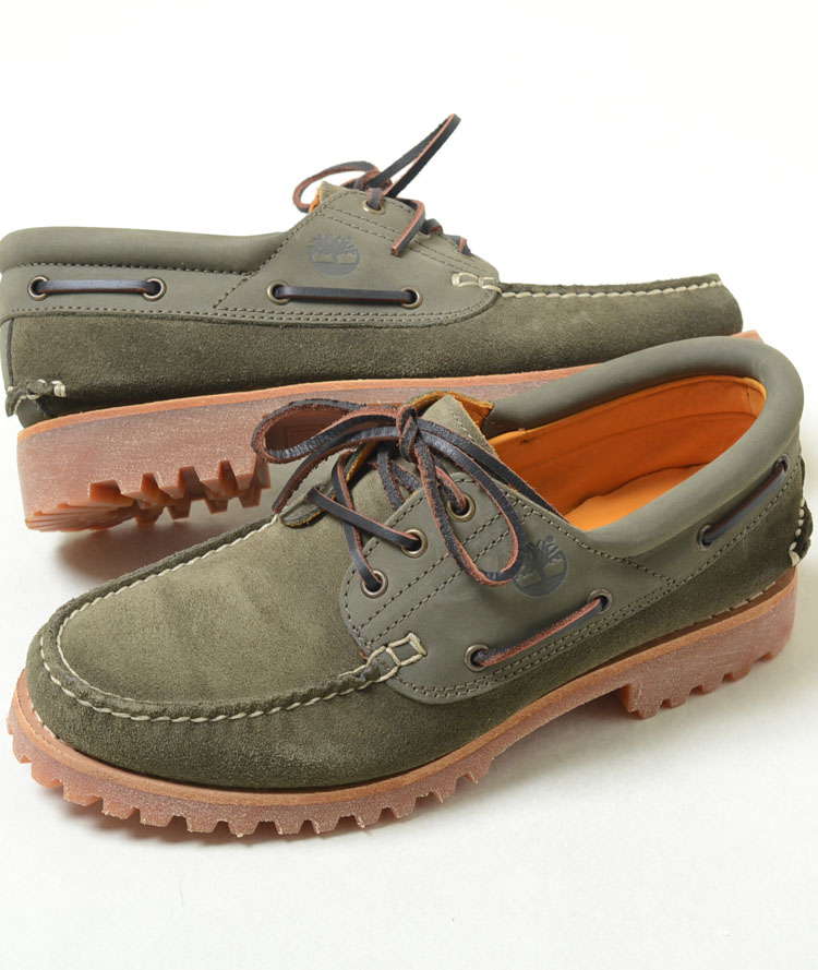 トッティ　Timberland 3eye ダークグリーン　モカシン Timberland AUTHENTICS 3EYE CLASSIC LUG DARK GREEN SUEDE