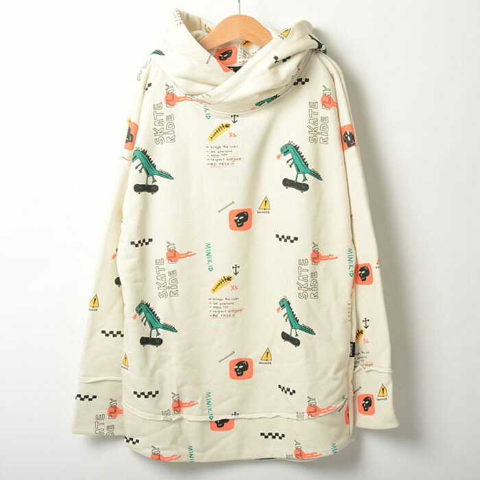 【146-152】MINIKID SKATE RIDE PLAY Hoodie ミニキッド フーディ キッズ ベージュ maw22ho1152