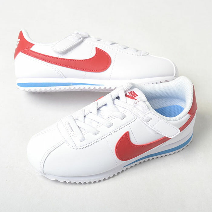 【17珊-22珊】NIKE KIDS CORTEZ EASYON (PSV) ナイキ キッズ コルテッツ イージーオン スニーカー 白いこと赤いこと dm0951-115