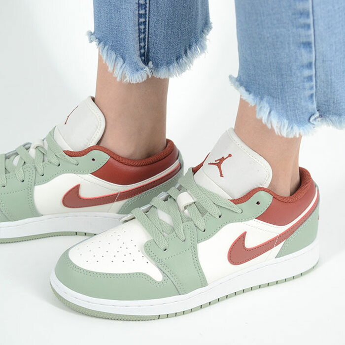NIKE AIR JORDAN 1 LOW (GS) ナイキ エアジョーダン ロー レディース スニーカー オフホワイトグリーン 553560-133