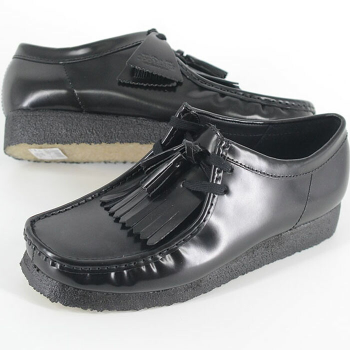 CLARKS ORIGINALS WALLABEE BLACK HI SHINE LEATHER クラークス オリジナルス ワラビー ブラック ハイ シャイン レザー メンズ シューズ 83780