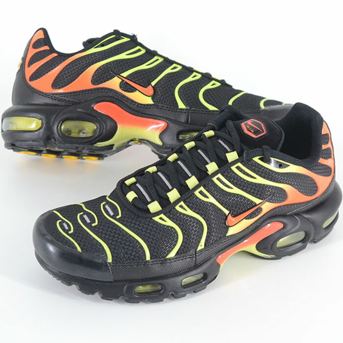 NIKE AIR MAX PLUS ナイキ 大気圏 マックス 足し加える メンズ スニーカー 黒いこと螢光緑であること dm0032-028