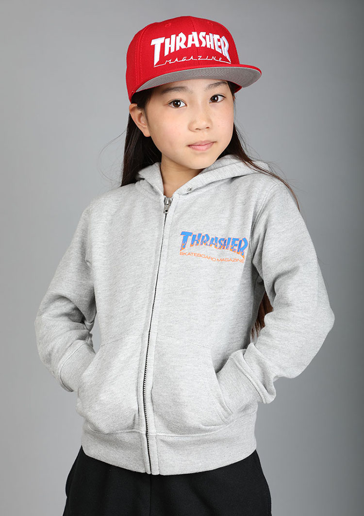 楽天市場 1 160 Thrasher Sweat Parka スラッシャー スウェット パーカー キッズ Kids 子供服 黒 白 グレー Thrasherロゴ 男の子 女の子 スケーター ストリート Honey ハニー