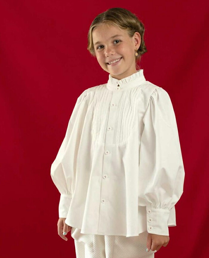 zozio ゾジオ ブラウス バルーン袖 Bourjeois blouse キッズ 子供 女の子 春秋冬 綿 ホワイト 80cm ～150cm