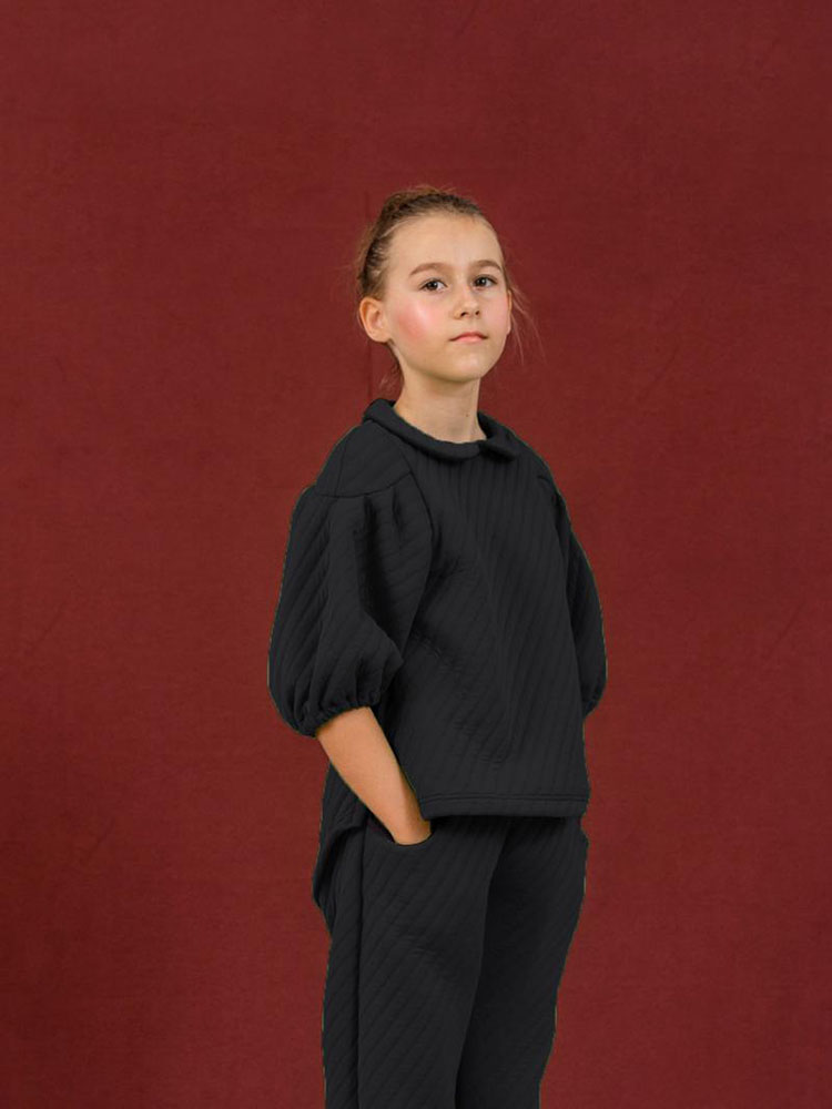 zozio ゾジオ Hime tops 半袖流汗 キッズ 赤ちゃん うしろ帯 秋冬 キルティング  黒いこと 120糎 130糎 140糎 150糎 日本製