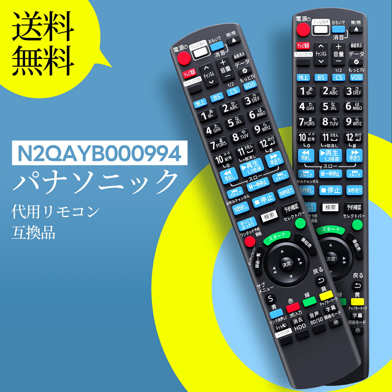 楽天市場】ブルーレイレコーダー リモコン N2QAYB001234 for Panasonic パナソニック ブルーレイ・DVDプレーヤー・レコーダー  リモコン パナソニック リモコン DIGA リモコン 対応機種一覧は下記の詳細ページをご覧ください : ecoeur