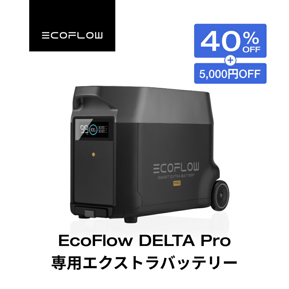 楽天市場】【売り切れ】EcoFlow DELTA Max専用エクストラバッテリー 2016Wh ポータブル電源 アプリ対応 急速充電 純正弦波 非常用電源  車中泊 防災グッズ 発電機 家庭用蓄電池 バッテリー キャンプ 拡張バッテリー 蓄電池 エコフロー : EcoFlow公式楽天市場店