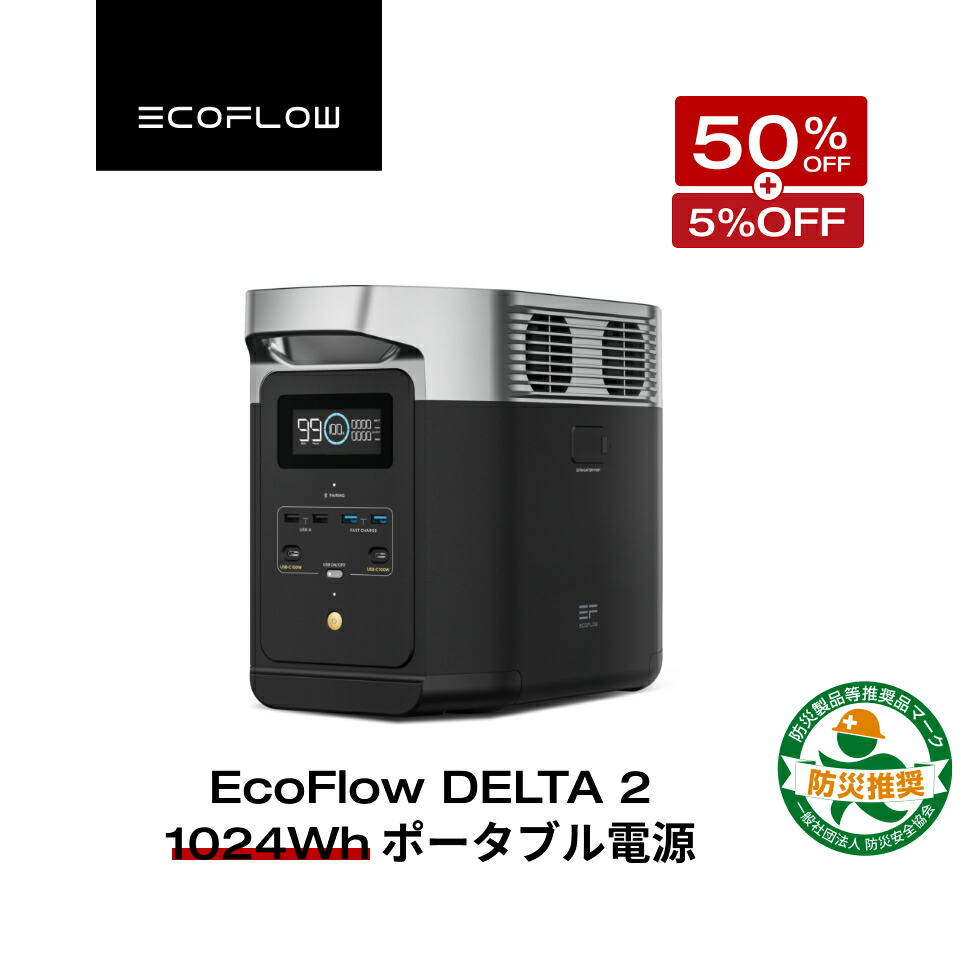 楽天市場】【売り切れ】EcoFlow DELTA 2 Max 専用エクストラバッテリー 2048Wh ポータブル電源 アプリ対応 急速充電 非常用電源  車中泊 防災グッズ 発電機 家庭用蓄電池 バッテリー キャンプ 蓄電池 拡張バッテリー エコフロー : EcoFlow公式楽天市場店