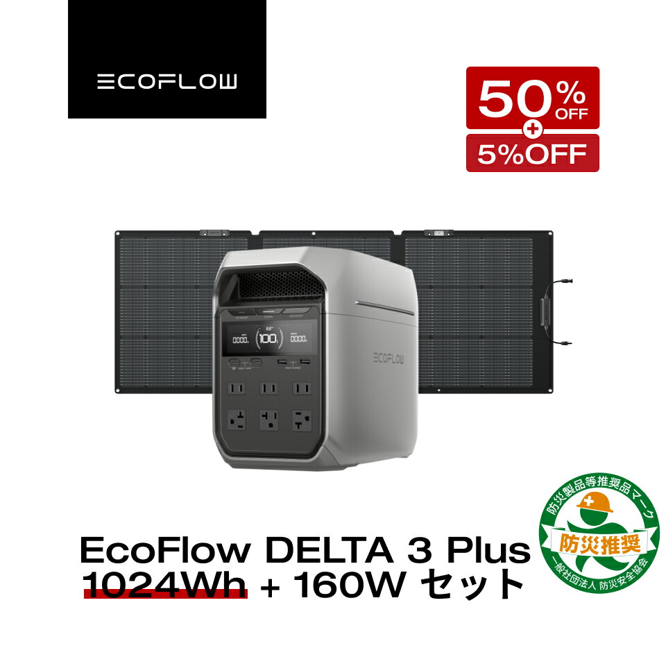 楽天市場】【クーポン併用で69,850円 12/18~】56分フル充電 EcoFlow ポータブル電源 4000回サイクル 長寿命 大容量 DELTA  3 1024Wh 5年保証 家庭用 蓄電池 発電機 バッテリー 1000W 急速充電 AC出力1500W(サージ3000W) 車中泊 キャンプ 停電  防災グッズ : EcoFlow公式楽天 ...