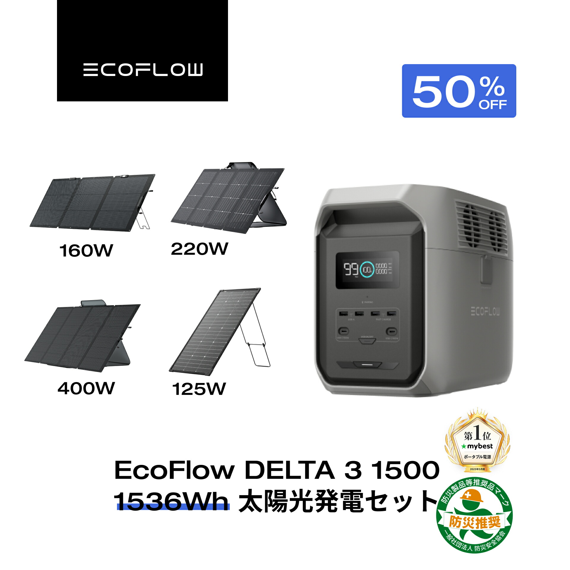 楽天市場】新発売☆EcoFlow DELTA 3 1500 ポータブル電源 1536Wh