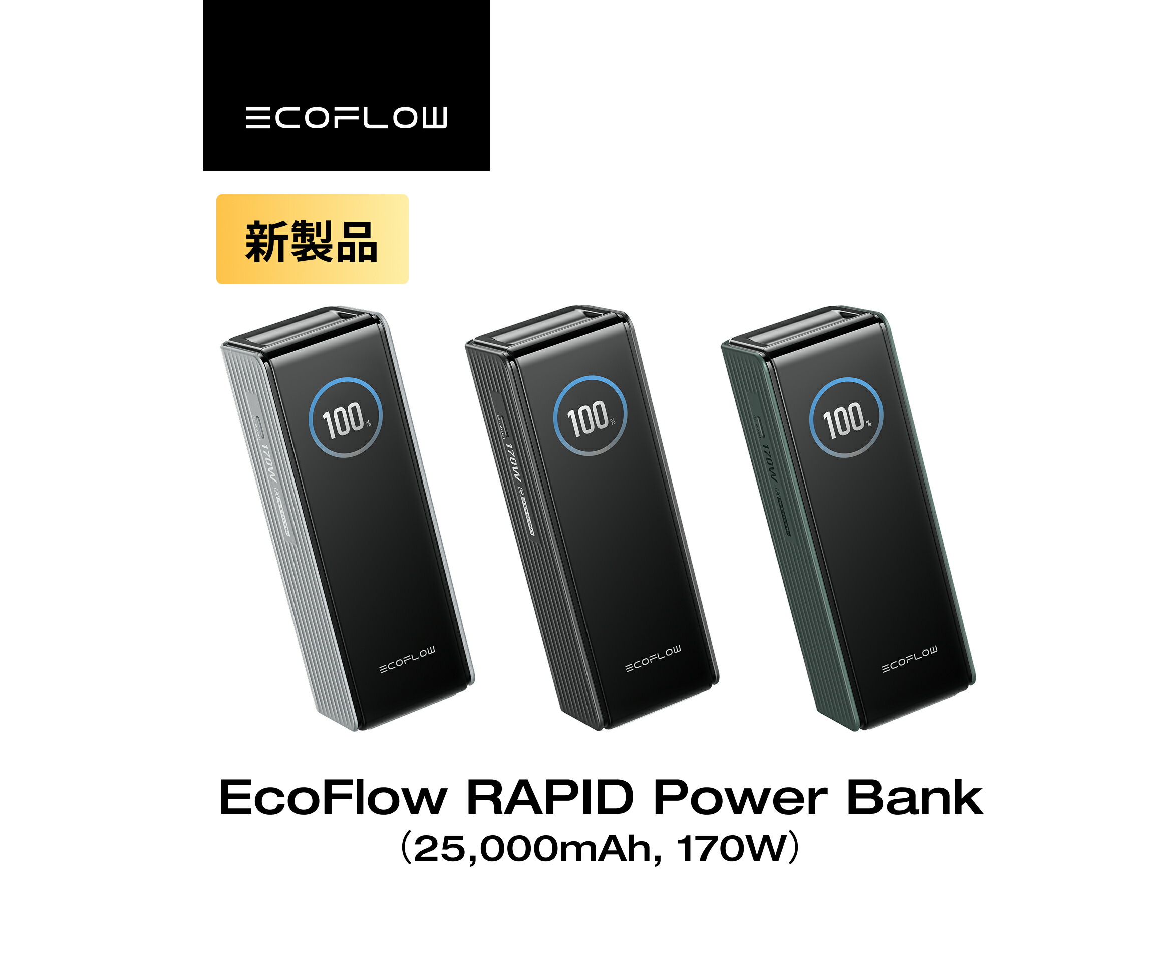 楽天市場】EcoFlow RAPID Power Bank 25000mAh 170W USB-C ケーブル