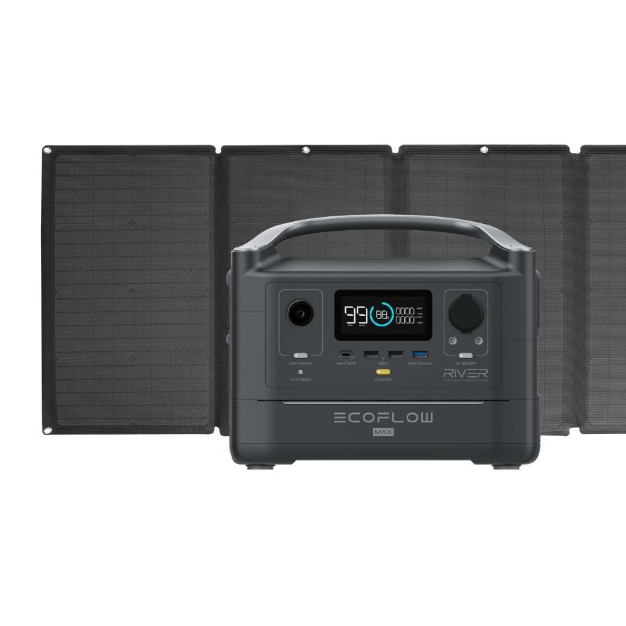 安心の公式ショップ Ecoflow ポータブル電源 River Max 576wh 160 000mah 大容量 2年保証 160w ソーラーチャージャー 1年保証 セット 非常用電源 車中泊 防災グッズ 停電対策 家庭用蓄電池 バッテリー キャンプ アウトドア 太陽光発電 ソーラーパネル エコフロー