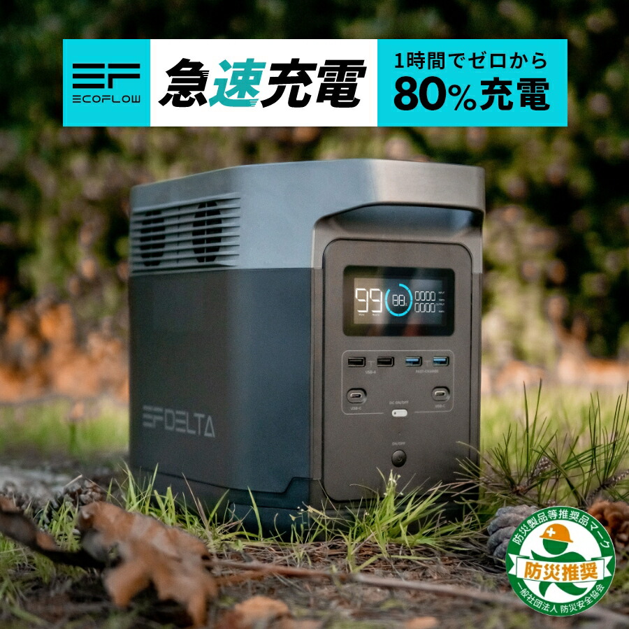 家庭用蓄電池 日本国内にサポートセンター設置 防災製品等推奨品マーク取得済のポータブル電源 停電対策 エコフロー Ecoflow公式店 純正弦波 バッテリー 作業用 1600w 作業用 その他 非常用電源 1260wh 350 000mah Efdelta 急速充電 防災グッズ 停電対策 瞬間最大3100w