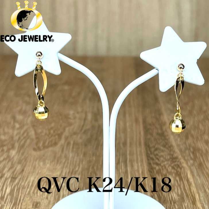 お買い物マラソン・最大15%オフCP有！お洒落！QVC K24/K18 24K 24金 純金 18K 18金 ミラーボール スタッド ピアス 1.54g M1945 ジュエリー　アクセサリー　プレゼント　誕生日　記念日 贈り物 ご褒美　おすすめ 人気 指輪 ギフト 対応可能！【中古】｜エコジュエリー 店