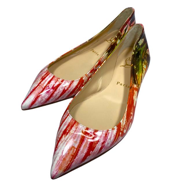 【在庫限り×即納 最大1万円OFF】クリスチャンルブタン パンプス シューズ ポインテッドトゥ エナメル マルチカラー [サイズ 36 1/2(約23.5cm)]